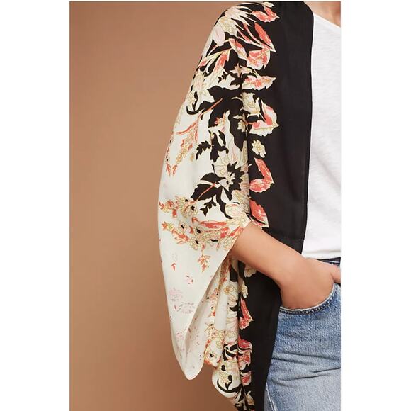 Floral Boho Peasant Rounded Kimono OSFM - Picture 7 of 7